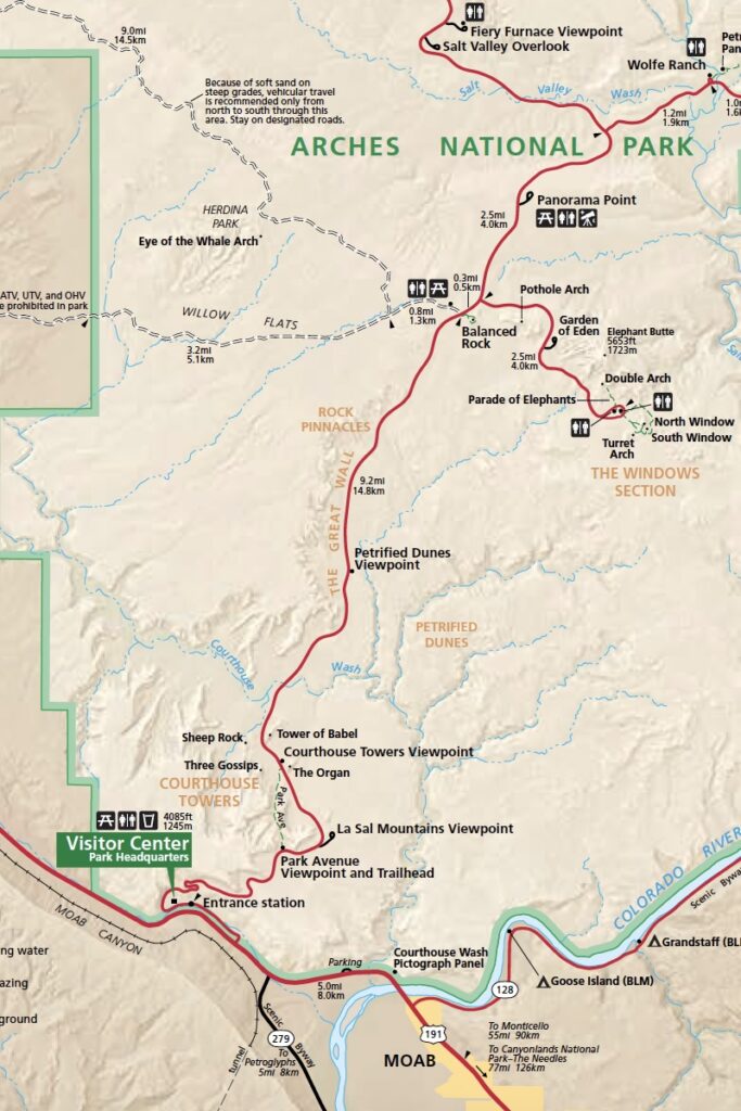 Arches National Park Full Map thumbnail image