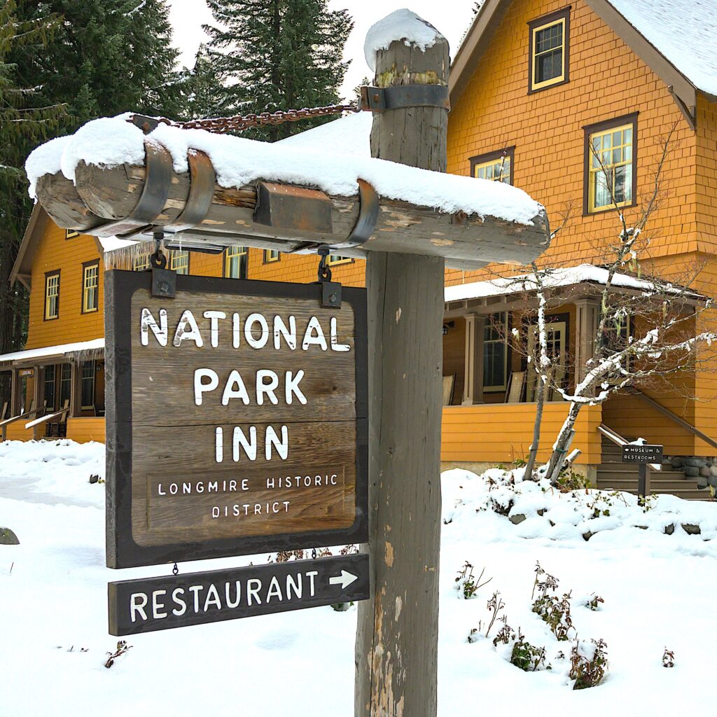 National Park Inn sign in Mount Rainier National Park