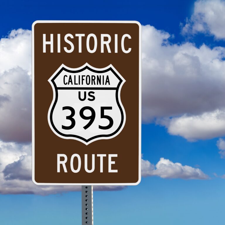 Historic California US 395 Route road sign