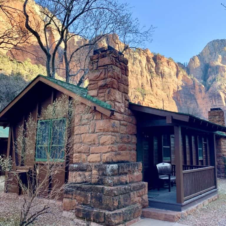 One of the cabins at the Zion Lodge in Zion National Park