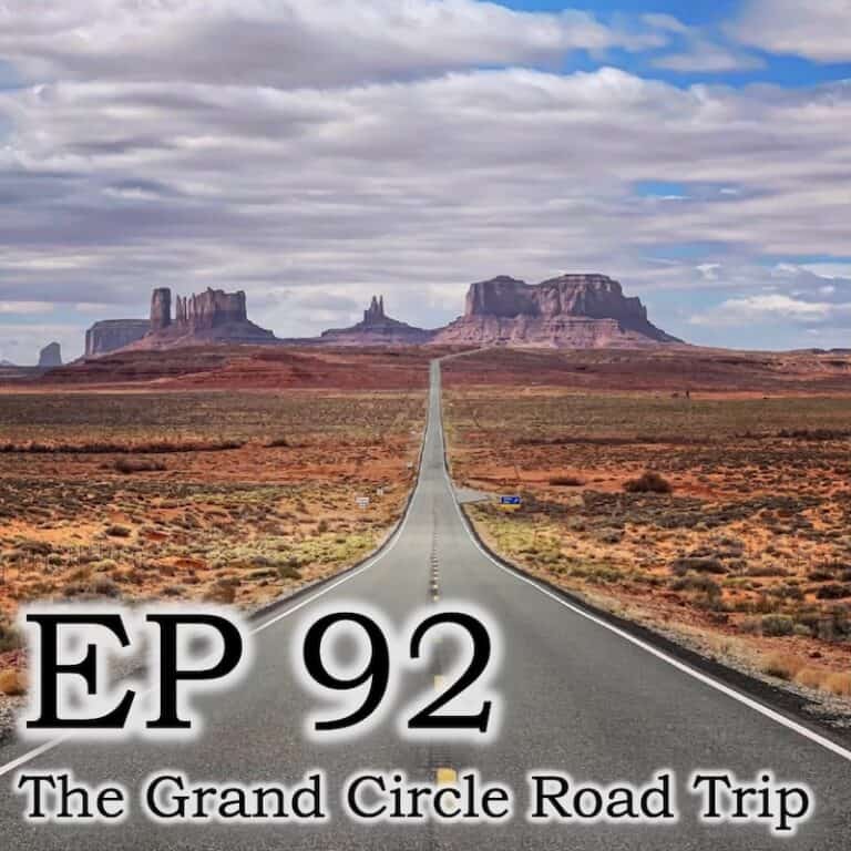 Cover art of the Dear Bob and Sue Podcast episode 92 showing Monument Valley in the distance