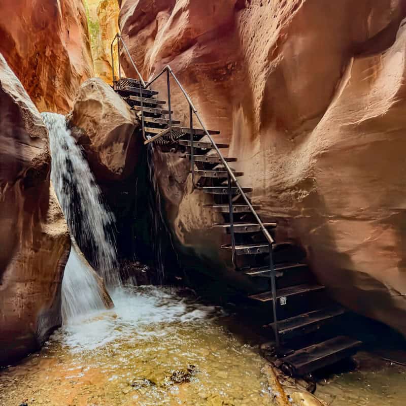 A ladder at Kanarra Falls in southwest Utah