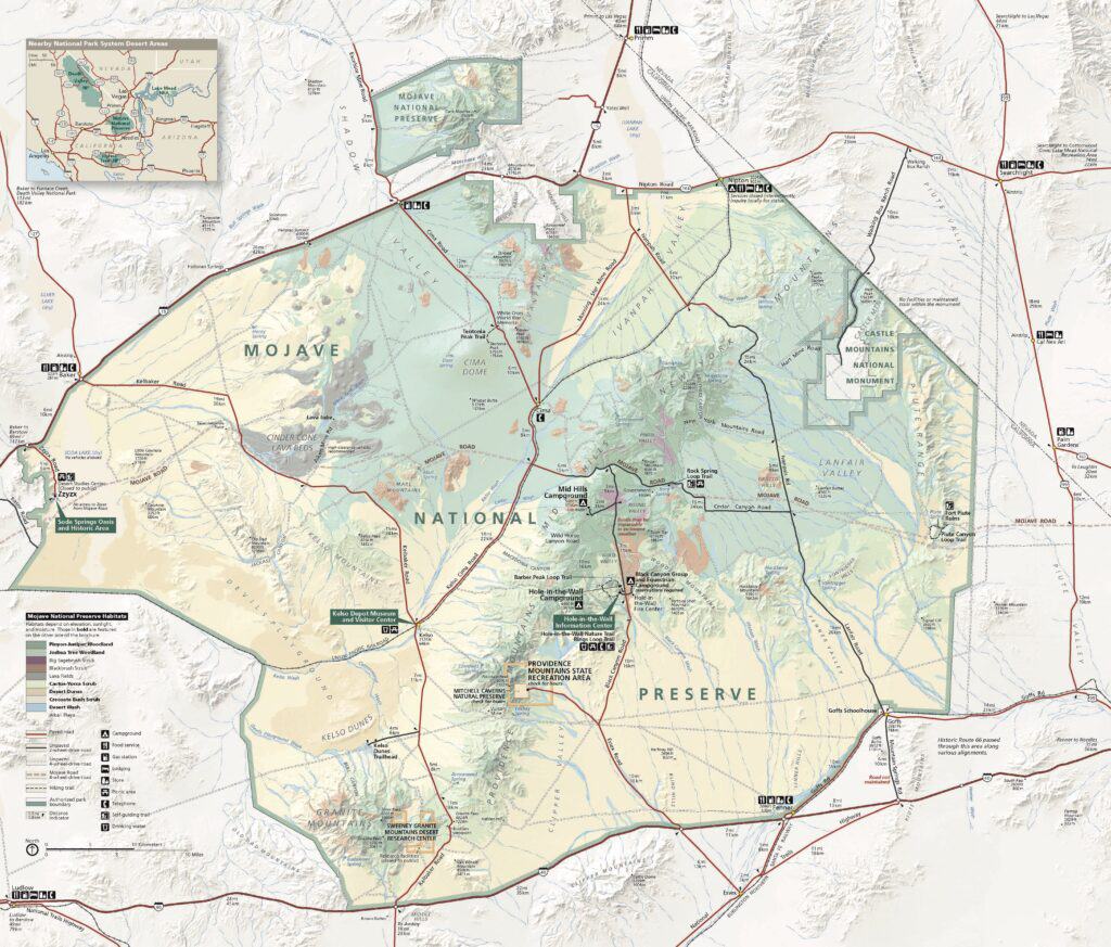 a map of Mojave National Preserve